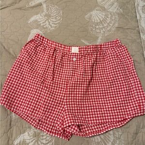 Red Gingham Checkered Shorts
